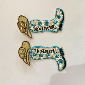 Boucles d'oreilles créoles mode champagne mariée rose plaqué or Offre Spéciale Design fait main - Product Image 2