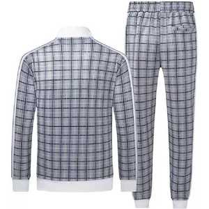 New Latest Fashion Design Strip Plain Jogging Track Suit Hot Sale Men 2 Piece Jogger Set Custom Made Zipper Hoodie Tracksuits - Product Image 2