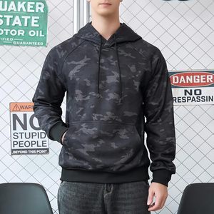 Sudadera con capucha de gran tamaño de lana de algodón con bolsillo para hombre de canguro, sudadera cálida de invierno con hombros caídos, logotipo personalizado - Product Image 5