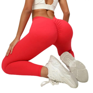 Leggings de yoga pour femmes taille haute, unis, pour la salle de sport et les vêtements de sport, en élasthanne/polyester, séchage rapide, respirant, taille élastique - Product Image 1