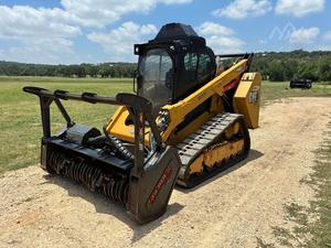 Chargeuse compacte sur chenilles Cat 299D3 XE 110HP d'occasion en bon état, chargeuse sur chenilles à déplacement latéral à haut débit, équipement de construction avec broyeur forestier - Product Image 4