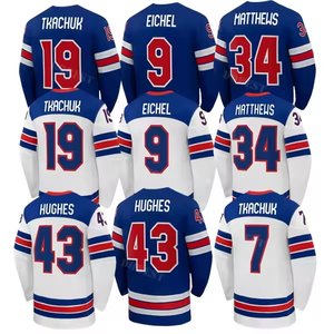 Maillot de hockey sur glace Équipe USA 2026 brodé, uniforme de l'équipe nationale, anti-UV, séchage rapide, logos domicile/extérieur # 34 Matthews # 43 Hughes - Product Image 1