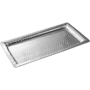 Bandeja de Servir Multifuncional de Aluminio, Rectangular, Creativa, Metálica, Chapada en Oro Rosa, Martillada, Elegante y Duradera, para Bebidas y Aperitivos - Product Image 3