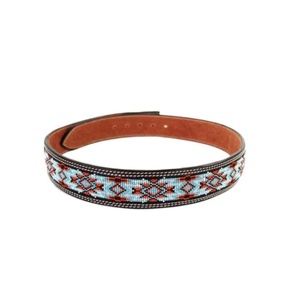 เข็มขัดหนังวัวทำมือวาดด้วยมือแบบโบราณทรงโค้งพร้อมหัวเข็มขัดเหล็ก - Product Image 2