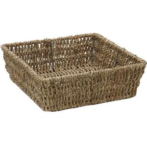 Panier en jonc de mer pour la cuisine, plateau décoratif, rangement naturel, panier de rangement carré en jonc de mer, plateau en osier - Product Image 2