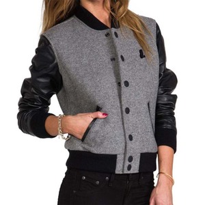 Service OEM ODM Veste universitaire à manches longues pour femmes Veste de baseball courte pour femmes Nouvelle arrivée Vestes universitaires pour l'hiver - Product Image 4