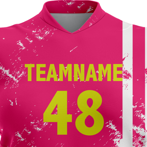 Ensemble de maillots de volley-ball personnalisés pour femmes, manches courtes, col en V, séchage rapide, respirant, polyester, uniforme d'équipe, t-shirt de sport, shorts d'entraînement - Product Image 5