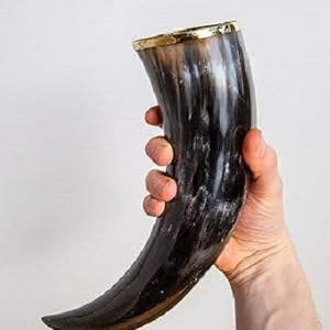 Búfalo de la mejor calidad/cuerno para beber de buey/taza vikinga natural para beber para moldear Borde de latón con soporte de cuerno a la venta - Product Image 4