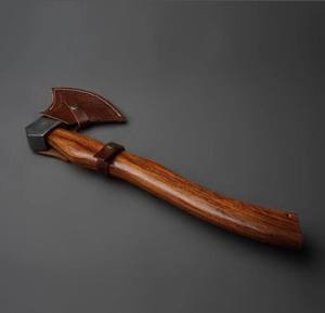 ขวานเหล็กดามัสกัสทำด้วยมือและขวานตั้งแคมป์ทำจากไม้ - Product Image 3