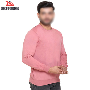 Hot Sale Pullover 100% Cotton <b>Fleece</b> Sweatshirts Breathable Eco-friendly Pink Color Quick Dry Sweatshirts - Product Image 3