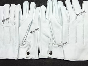Guantes de Vestir Formales de Cuero Blanco para Hombre, para Ceremonia, Esmoquin, Guardia de Honor, Desfile, Guantes Transpirables con Forro de Nailon para Uso Diario - Product Image 5