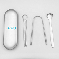 Grattoir à langue en acier inoxydable double face en forme de U avec logo et couleur personnalisés pour les soins bucco-dentaires en voyage