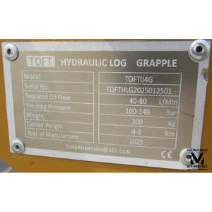 Garra Hidráulica Giratoria TOFT 04G en Estado Nuevo para Excavadora de 4-8 Toneladas para CAT 306 307 para las Industrias de la Construcción y Agrícola - Product Image 3