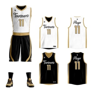 Tenues de basketball unisexes sublimées été 2025, couleur personnalisée, 100% polyester, séchage rapide, respirantes, antibactériennes, anti-UV - Product Image 4