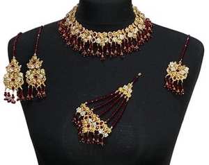 Conjunto de Gargantilla Tradicional Pakistaní India de Acero Inoxidable Plateado al por Mayor, Estilo Étnico Kundan para Aniversarios y Ocasiones Especiales - Product Image 3