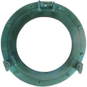 Espejo de ojo de buey de barco náutico acabado de latón antiguo y espejo de ventanas colgante de pared barco ojo de buey decoración del hogar de la India - Product Image 2