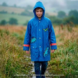 Impermeable Infantil para Niños, Diseño Divertido y Cómodo con Capucha, Ligero, Transpirable, de Nailon, con Dibujos Animados de Dinosaurios, Color Azul, Talla 10 - Product Image 6