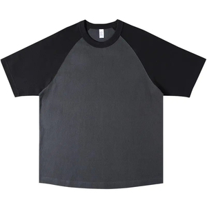 Camiseta Clásica de Manga Corta con Parches de Color en Contraste de 300 g para Hombre y Mujer, Cuello Redondo Holgado, Top de Media Manga - Product Image 4