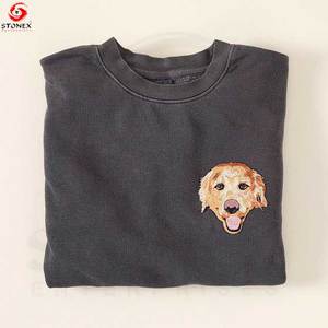 100% coton femmes pull Streetwear à capuche décontracté surdimensionné hiver sweats à capuche en relief gaufrage Logo sweat - Product Image 3