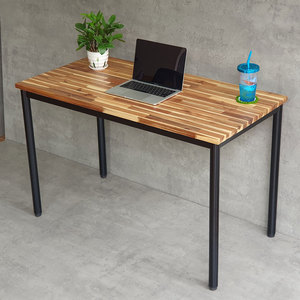 OMA HBOM013 System 120x60cm Acacia Wood and Bamboo PC <b>Desk</b> with Iron Legs <b>Folding</b> Computer <b>Desk</b> for Hotel & Living Room - Product Image 2