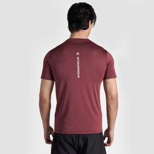 T-shirt en maille 100 % polyester Cross Run (Bordeaux) Coupe ajustée Léger Imprimé par sérigraphie Coupe ample - Product Image 1