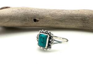 Trending 925 Sterling Silver <b>Turquoise</b> Gemstone <b>Ring</b> Jewelry Handmade Silver Boho Style <b>Ring</b> Jewelry For Women Gift For Girls - Product Image 3