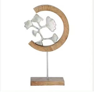 Décoration de maison de luxe de qualité supérieure Design feuille d'argent sur support en bois pour dessus de table bureau article décoratif pour la maison - Product Image 1
