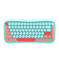 Clavier sans fil vintage pour ordinateur, coloré, compact, silencieux, avec interrupteurs linéaires, touches rondes, silencieux et portable, personnalisable