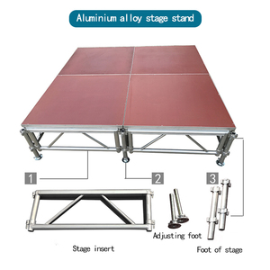 แท่นเวทีอลูมิเนียมสีดำ ท็อปไม้ ปรับระดับได้ 4x4 - Product Image 2