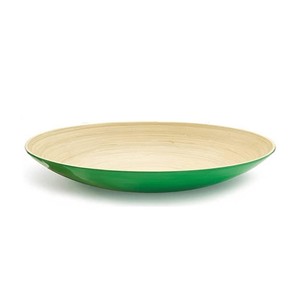 Assiette en bambou enroulée en laque verte assiettes naturelles artisanales luxueuses pour la décoration de la salle à manger - Product Image 1