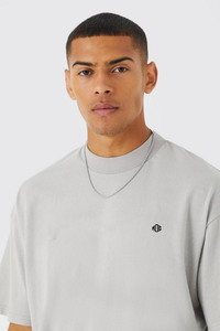 Venta caliente personalizado 100% algodón Puff estampado Oversize cuello redondo hombro caído camiseta suelta Unisex Streetwear camiseta para hombres ajuste suelto - Product Image 3