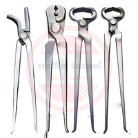 Trousse à outils de maréchal-ferrant en acier inoxydable avec sac de transport en cuir Ensembles d'outils de toilettage pour chevaux de qualité supérieure