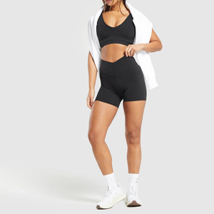 สปอร์ตบราขายดีสำหรับผู้หญิง แบบเรียบง่าย รองรับสูง ระบายอากาศได้ดี พิมพ์ลายโลโก้ด้านหน้า - Product Image 2