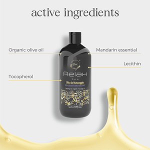 RELAXPERIENCE Gold Aceite de masaje orgánico relajante 1000ml con oliva mandarina y vitamina E para un cuidado calmante - Product Image 3