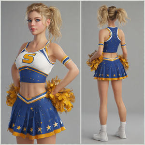 Ensemble d'uniformes de cheerleading imprimés avec logo pour l'entraînement et la compétition, OEM/ODM, tenue de cheerleading de haute qualité pour filles |   Conception personnalisée 100% - Product Image 6