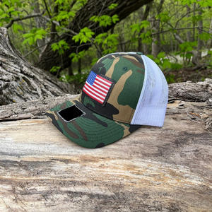 Casquette OEM Usine Casquette de camionneur du Vietnam Impression personnalisée Camouflage Chasse en plein air 6 panneaux Profil intermédiaire Logo personnalisé Écusson - Product Image 2