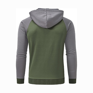 Sweatshirts à capuche coupe ajustée pour hommes 100% coton Streetwear avec double panneau manches raglan doublure polaire évacuation de la sueur pour l'hiver - Product Image 2