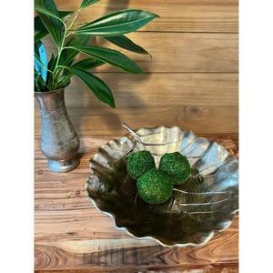 Beau grand bol à feuilles en métal Midcentury Modern,Boho, Farmhouse,Gift Cadeau de pendaison de crémaillère - Product Image 5