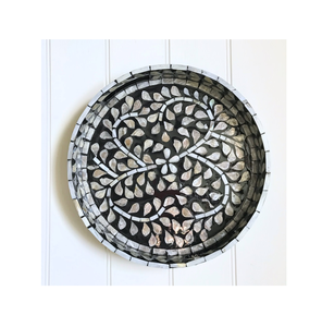 ถาดเสิร์ฟทรงกลมทำมือจากเปลือกหอยมุก ขายดีที่สุด พร้อมหูจับ ขนาดสั่งทำได้ ราคาถูก - Product Image 5