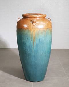 Large Green Glaze Ceramic Planter with Handles for Garden Fountain Decoration and Home Planting - Product Image 2