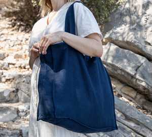 Bolso de mano de lino blanco antiguo, varios tamaños, bolsas de compras reutilizables, venta al por mayor, personalizado, 21x12x6 | 50x30x14cm, bolsas de lino varias - Product Image 6
