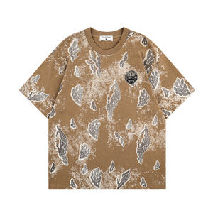 Camisetas Casuales de Verano para Hombre, 100% Algodón, Manga Corta, Antiarrugas, Transpirables, Cuello en V, Impresión Digital Creativa en 3D, Tejido Cultural - Product Image 1