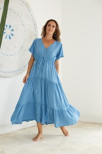 Venta al por mayor de moda Tie Dye Maxi vestido con brazo largo Casual Wear estilo de camisa de moda por los exportadores - Product Image 2