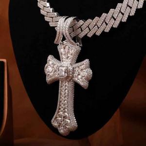 Exquisita Joyería de Diamantes Moissanite en Plata de Ley, Colgante de Cruz, Colgantes y Dijes de Moda, Los Mejores Moissanites Exquisitos - Product Image 2