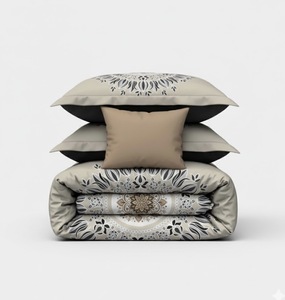 Draps plats de qualité supérieure en microfibre 100% coton, taille king, avec 2 taies d'oreiller, entretien facile, literie imprimée en 3D, 600TC - Product Image 5