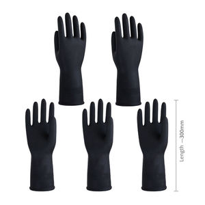 Gants en latex, gants en nitrile imperméables, antidérapants, à manchette droite, à enfiler, pour le nettoyage domestique, ambidextres, noirs, personnalisation rapide - Product Image 2
