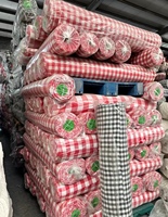 Tissu en sergé de polycoton écologique en gros, tissé uni, teint en fil, motif Grateful Dead, stock le plus important, tissu chinois