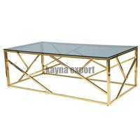 Mesa de Centro de Aluminio de Diseño Nórdico de Lujo Moderno, Diseño Coral, Móvil, Fácil de Limpiar, Muebles de Metal Plateado para Sala de Estar, Nuevo