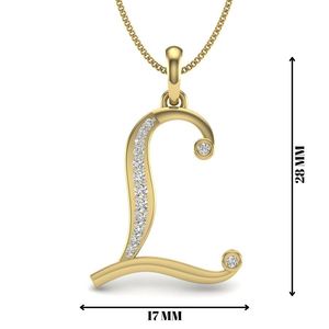 จี้เพชรสีทอง18K ตัวอักษร L สำหรับตกแต่งห้องแล็บ - Product Image 1