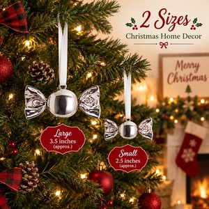 Silver Metal Candy Ornament Round Hanging Classic <b>Christmas</b> Tree Decor - Product Image 5